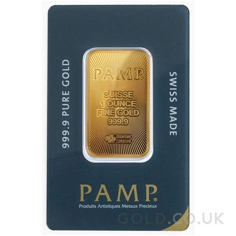 1oz PAMP Suisse Gold Bar | GOLD.co.uk - From £2,135