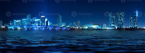 Miami Skyline at night 744621 Stock Photo at Vecteezy