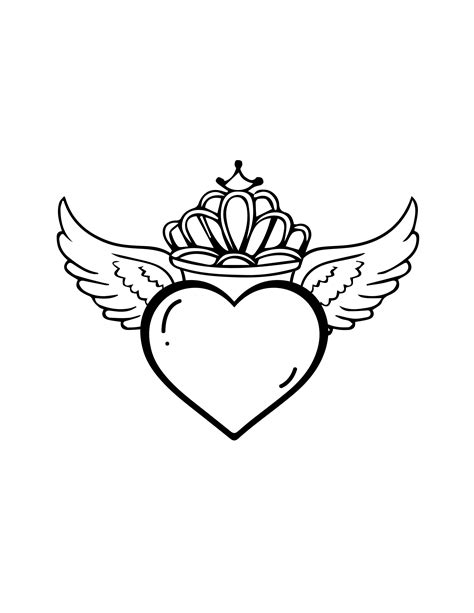 Free Cartoon Heart With Wings Drawing - Download in PDF, Illustrator, EPS, SVG, JPG, PNG ...