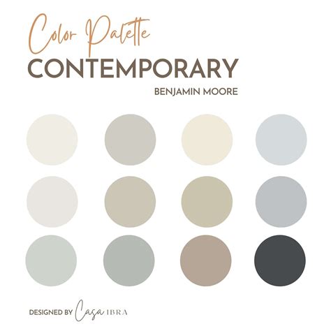 Contemporary Color Palette Benjamin Moore Interior Paint - Etsy