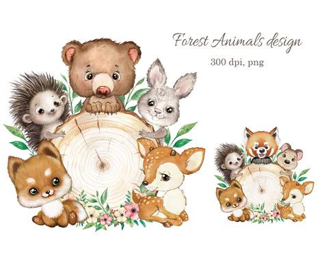 Forest Baby Animals PNG Forest Animals Sublimation Design - Etsy