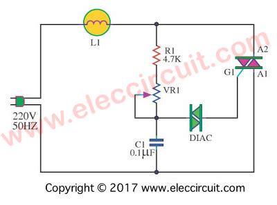 Dimmer circuit using SCR - TRIAC - ElecCircuit.com