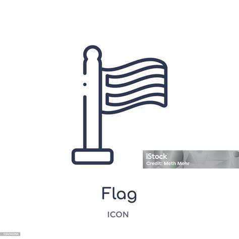 Linear Flag Icon From Maps And Flags Outline Collection Thin Line Flag Icon Isolated On White ...