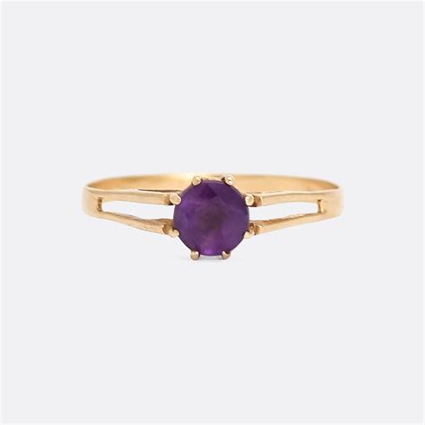 Vintage Amethyst Solitaire Ring – Butter Lane Antiques