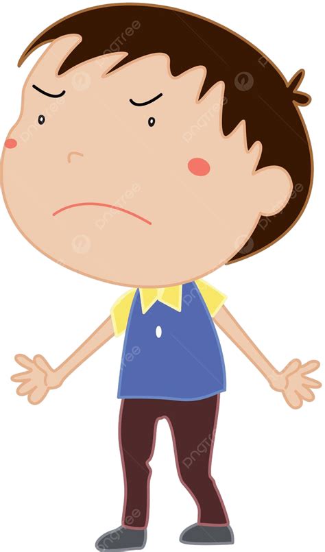 Cute Child Illustration Grumpy Clip Art Youth Vector, Grumpy, Clip Art, Youth PNG and Vector ...