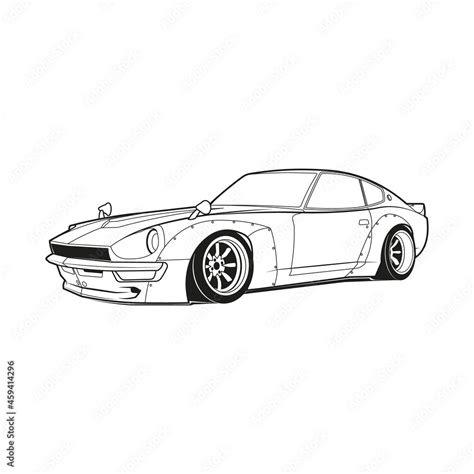 Car outline coloring pages vector Stock Photo | Adobe Stock