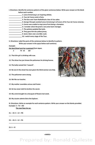 Free sentence pattern worksheet answers, Download Free sentence pattern worksheet answers png ...