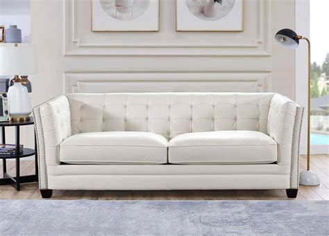 Barlow White Leather Sofa And Loveseat Set | Cabinets Matttroy