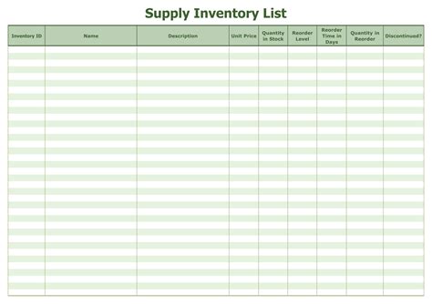 Free Printable Inventory Log Sheets