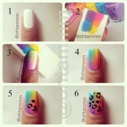 Rainbow cheetah nails