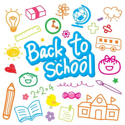 Back To School Draw Kid Cute Cartoon Vector Design Stock Vector - Image: 51770649