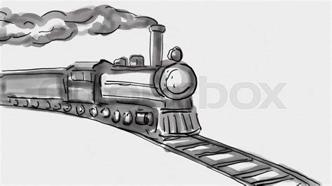 Steam Locomotive Train Watercolor 2D Animation | Stock video | Colourbox