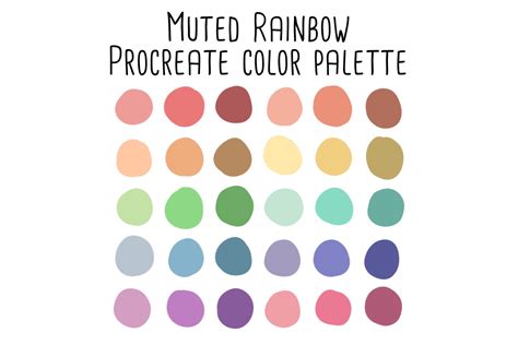 Muted Rainbow Procreate Color Palette Graphic by RoughDraftDesign · Creative Fabrica