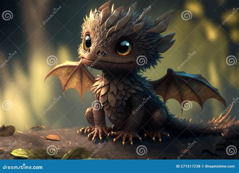 Cute Baby Dragon Concept Art, Creative Digital Illustration, Abstract, Unique Stock Illustration ...