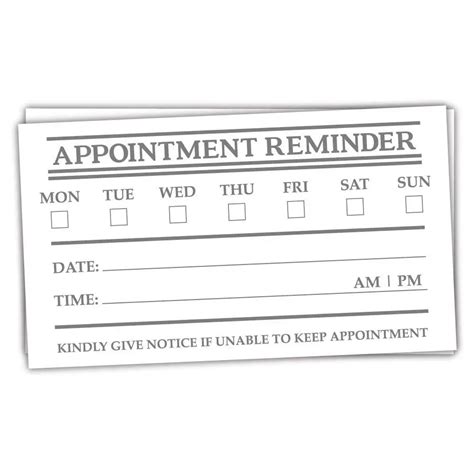 Appointment Reminder Business Cards