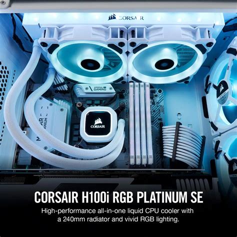 CORSAIR H100i 240MM RGB PLATINUM SE AIO Liquid CPU Cooler White ...