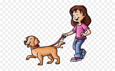 Cartoon Walking Dog - Walking A Dog Clipart, HD Png Download - vhv