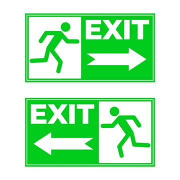 Emergency Exit Sign PNG Transparent Images Free Download | Vector Files | Pngtree