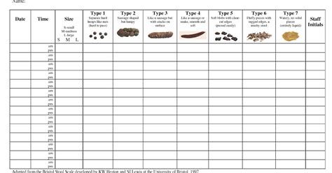 Printable Bristol Stool Chart