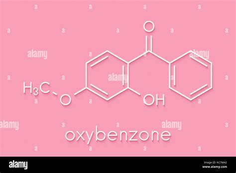 Oxybenzone sunscreen molecule. Skeletal formula Stock Photo - Alamy