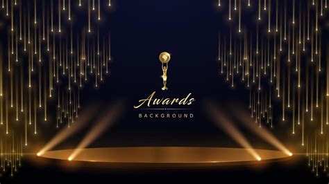 Golden Stage Spotlights Royal Awards Graphics Background. Lights Elegant Shine Modern Template ...