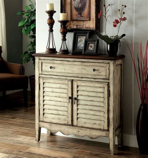 Hazen Antique White and Brown Storage Cabinet from Furniture of America (CM-AC148) | Coleman ...