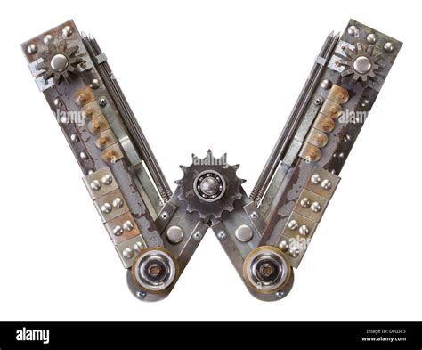 Industrial metal alphabet letter W Stock Photo - Alamy