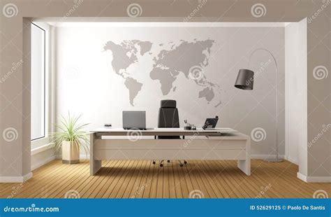 Minimalist office stock illustration. Illustration of interior - 52629125