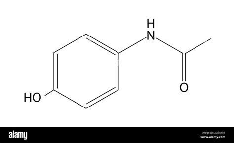 Chemical Structure of Paracetamol, Anatomy Of Paracetamol, Molecular structure of Paracetamol ...