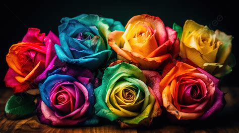 Rainbow Roses Wallpaper