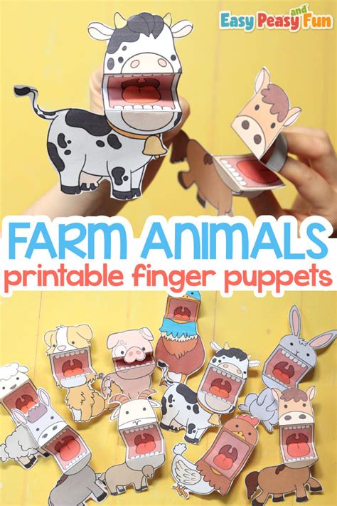 Printable Farm Animal Finger Puppets - Easy Peasy and Fun