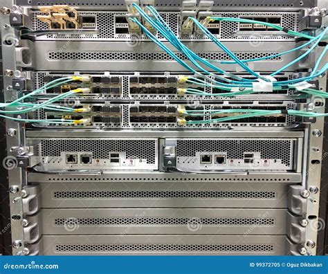 Modern Modular and Fixed Port Network Switches Designed for the Data Center. Stock Image - Image ...