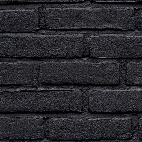 black painted brick wall PBR texture seamless 22023