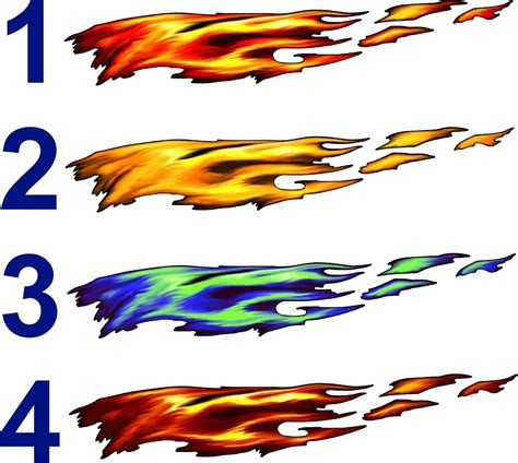 Full Color Flames Graphics Car Truck Decals | eBay