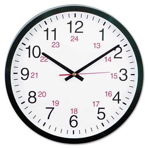 UNIVERSAL® - 24 Horas Reloj de Pared Redondo, 12 - 1/2in, Negro - se Vende como 1 Cada ...