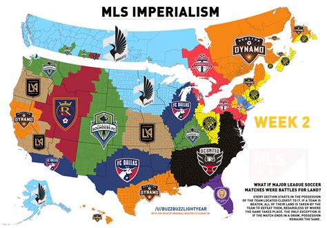 Major League Soccer Imperialism Map 2019 (Week 2) | Your Soccer Forum