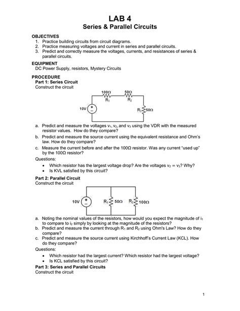 Series And Parallel Dc Circuits Lab Report