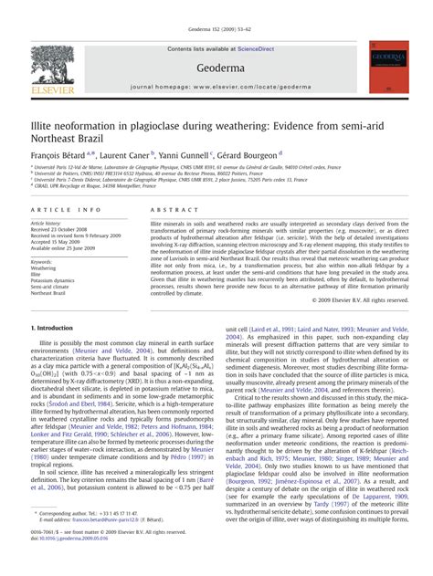 (PDF) Using ΔpH as a geochemical index of illite neoformation in saprolite