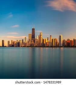 Chicago Skyline Across Lake Michigan Sunset Stock Photo 1478331989 | Shutterstock