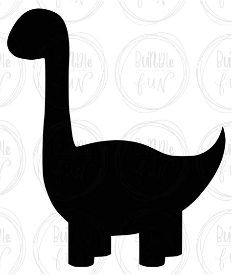 Dinosaur Brachiosaurus Silhouette Vector Image with SVG eps | Etsy