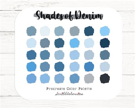 Denim Procreate Palette Color Chart Blue Color Palette UK | ubicaciondepersonas.cdmx.gob.mx