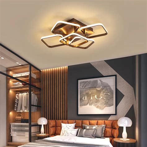 Brown Finished Modern Led Ceiling Lights For Living Room Bedroom Plafon Inddor Home Lighting ...