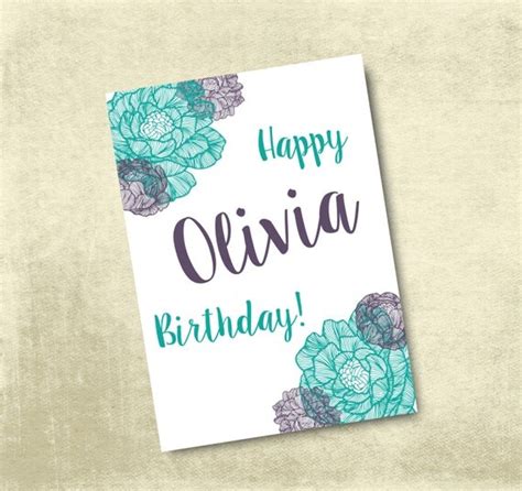 free printable personalized birthday cards printable card free - customized birthday cards ...