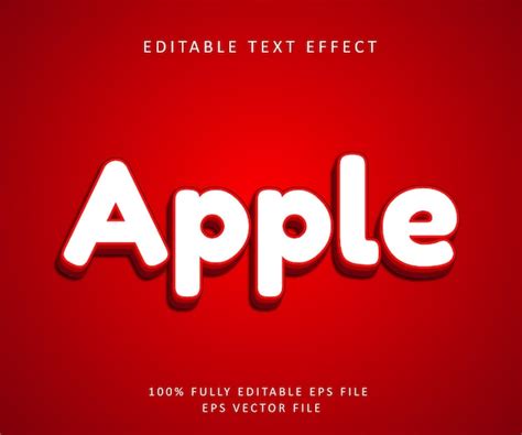 Premium Vector | Apple logo editable text effect