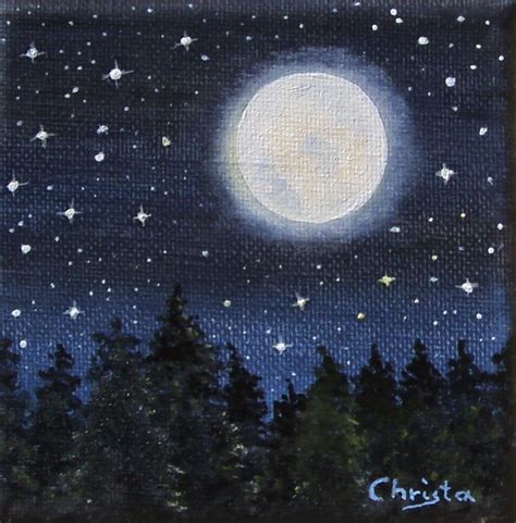 Beautiful as the moon in the night sky hand painted oil painting free shipping frameless-in ...