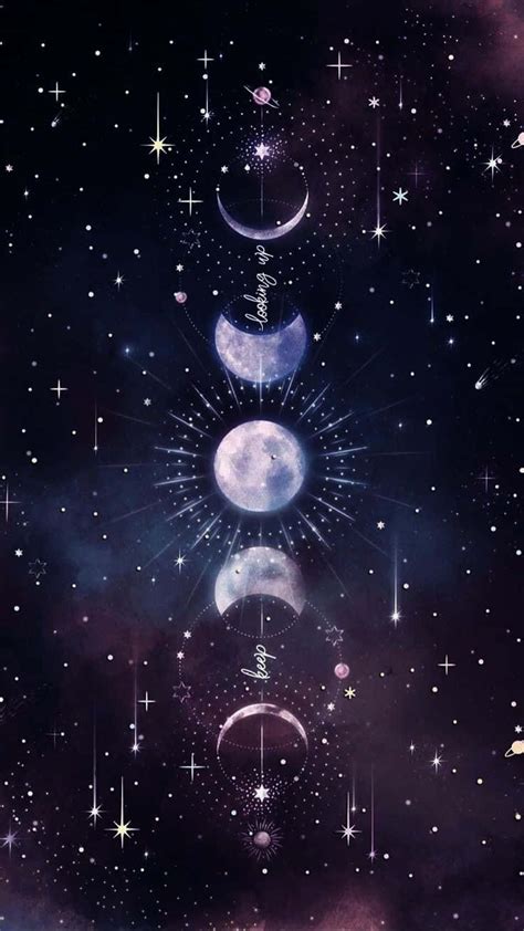 Download Cute Witchy Phases Of The Moon Wallpaper | Wallpapers.com