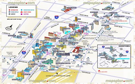 Map of the Las Vegas strip - Las Vegas strip map of casinos (United States of America)