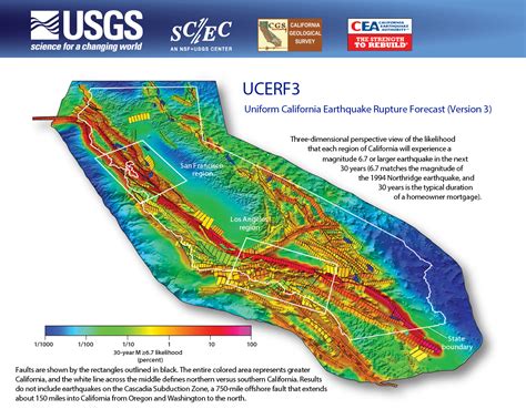 Third Uniform California Earthquake Rupture Forecast (Ucerf3 - California Earthquake Map ...