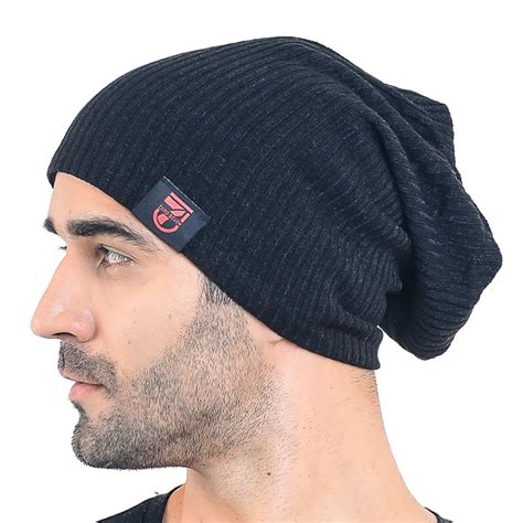 HISSHE Mens Slouchy Beanie Cap Retro Solid Knit Skullies Beanie Cap For Men High Quality Acrylic ...