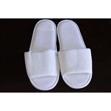 Relax in Style with Premium White Open Toe Hotel & Spa Slippers – Canadian Hotel Supplies